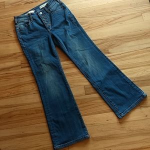 Pilcro and the Letterpress High Rise Flare Crop